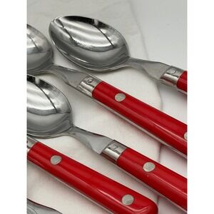 Vintage WF Washington Forge Mardi Gras Red Teaspoons Set‎ of 3 Stainless Korea